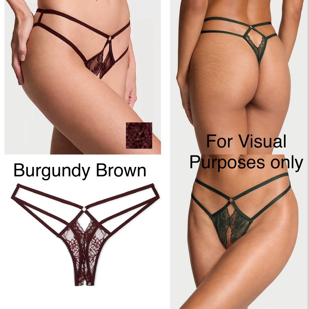 ✨🤎
NWT Victoria's Secret/Burgundy Lace Crotchless Thong G-String✨🔥